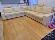 Skórzany narożnik z funkcją spania