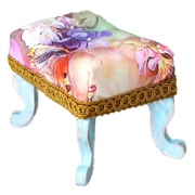 Miniaturowy taboret art deco puf domek dla lalek skali 1:6 sofa ławka