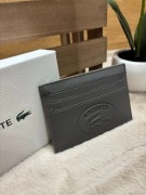 Lacoste – skórzany portfel / etui na karty – grafitowy
