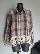 Koszula w kratkę boho gipiura 