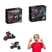 MOTOCYKL LEGO TECHNIC 2W1 RUCHOME ELEMENTY GWARANTUJĄ ZABAWĘ BEZ KOŃCA
