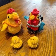 Maskotka ręcznie robiona- kurza rodzina
