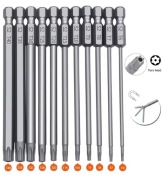 Zestaw Bitów Torx S2 Magnetyczne Długie 100mm T6-T40 11szt do Wkrętarki