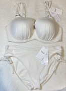 NOWY! strój kąpielowy Triumph Summer Glow 42E/42 ecru- komplet bikini