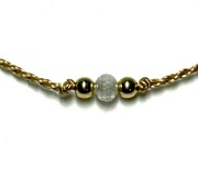 Bransoletka Diament Moissanit 0,1 CT Złoto 750 Jedwabna nitka