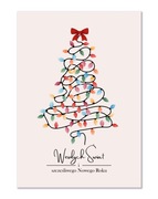 Kartka świąteczna, kartka okolicznościowa - choinka z lampek