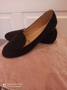 Czarne mokasyny, baleriny damskie rozm. 40