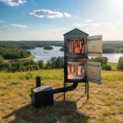 Wędzarnia ogrodowa metalowa dwukomorowa