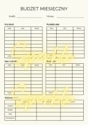 Planer Budżet Miesięczny Harmonogram PDF Druku 
