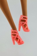 Buty dla lalki Barbie koralowy róż