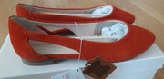 Balerinki zamszowe 5th Avenue NOWE czerwone rozmiar 36