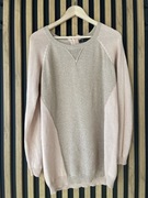 Beżowo–różowy sweter z dzianiny – oversize Panacher