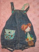 Ogrodniczki spodenki jeansowe Ruda Lala next 6-9m 