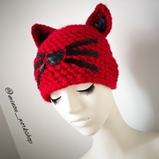 Czapka kotek oryginalna ręcznie robiona