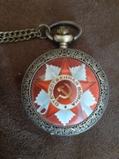 Zegarek Kieszonkowy z Dewizką. Emalia 
