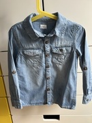 Koszula jeansowa dla chłopca 110 z rękawem roll up 4-5 lat