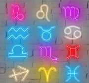 NEON ZNAK ZODIAKU WAGA BARAN WODNIK RYBY KOZIOROŻEC BLIŹNIĘTA LEW PANNA