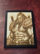 Grawer Laserowy na Drewnie – Ork Wojownik / Fantasy Art / W Ramie