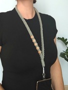 Bawełniana ręcznie robiona smycz na telefon klucze identyfikator makrama 