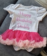 Tutu romper różowy miękki tiul urodziny tatusia Rozmiar 6-9m