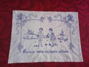 Makatka kuchenna Świeża woda najlepsza ochłoda ręcznie robiona PRL