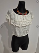 Biała bluzka na ramiona hiszpanka H&M