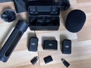 DJI MIC + uchwyt do wywiadów (2 x nadajnik + odbiornik + etui ładujące)