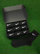 Nike Wysokie Czarne Skarpety Boks 42-46(9 par)