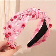 Szeroka opaska do włosów z perłami