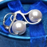 Kolczyki srebrne Pearl White Swarovski
