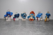 Smerf stare gumowe figurki Smerfy kioskowce PRL 6 szt 