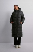ONLY KURTKA PŁASZCZ PIKOWANY PUCHOWY ZIMOWY CZARNY DŁUGI Z KAPTUREM roz S M