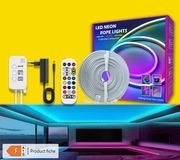 Tuya WiFi taśma Neon LED RGBIC 10 m Acosh zasilacz Alexa Google