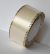 Wstążki wstążka 40 mm złoty brzeg złota nitka tasiemka atłasowa satynowa