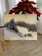 Obraz olejny zimowy „spokój”