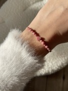 Rodonit bransoletka z serduszkiem boho na prezent regulowana delikatna