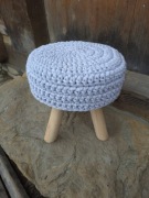 Taboret,  sznurek bawełniany, szydełko, boho