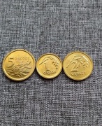 1 gr grosz  2 gr grosze i 5 gr groszy 2013 r RM Royal Mint. TRZY MONETY