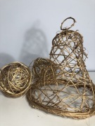 Ozdoby świąteczne z wikliny naturalne bombki