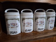 Ceramiczne pojemniki kuchenne – komplet 4 szt. PRL / vintage