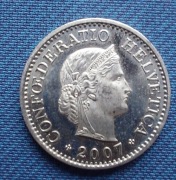 Moneta Szwajcaria 10 rappenów 2007
