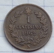 #2341 Włochy 1 centesimo 1862 N  ładna 