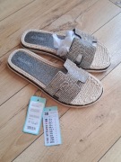 Klapki z cyrkoniami Bassano 38