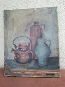 Bardzo stary obraz na  płótnie bez ramy