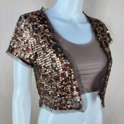 River Island cekinowa narzutka bolerko 36 złota top