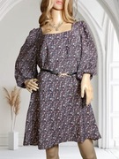 sukienka krótka we wzory z długim rękawem XL 42 wzorzysta zwiewna