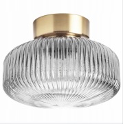 IKEA SOLKLINT Lampa sufitowa, mosiądz/szare szkło przezroczyste, 27 cm