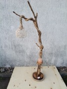 Lampa stojąca wysoka drewno 
