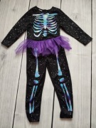 Strój, kostium, przebranie na karnawał dla dziewczynki kościotrup 116