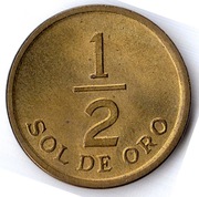PERU 1/2 sol de oro 1976, KM# 265, UNC
